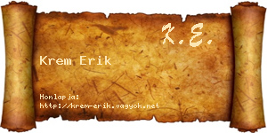 Krem Erik névjegykártya